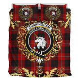 Cunningham 01 Tartan Crest Bedding Set - Golden Thistle Style